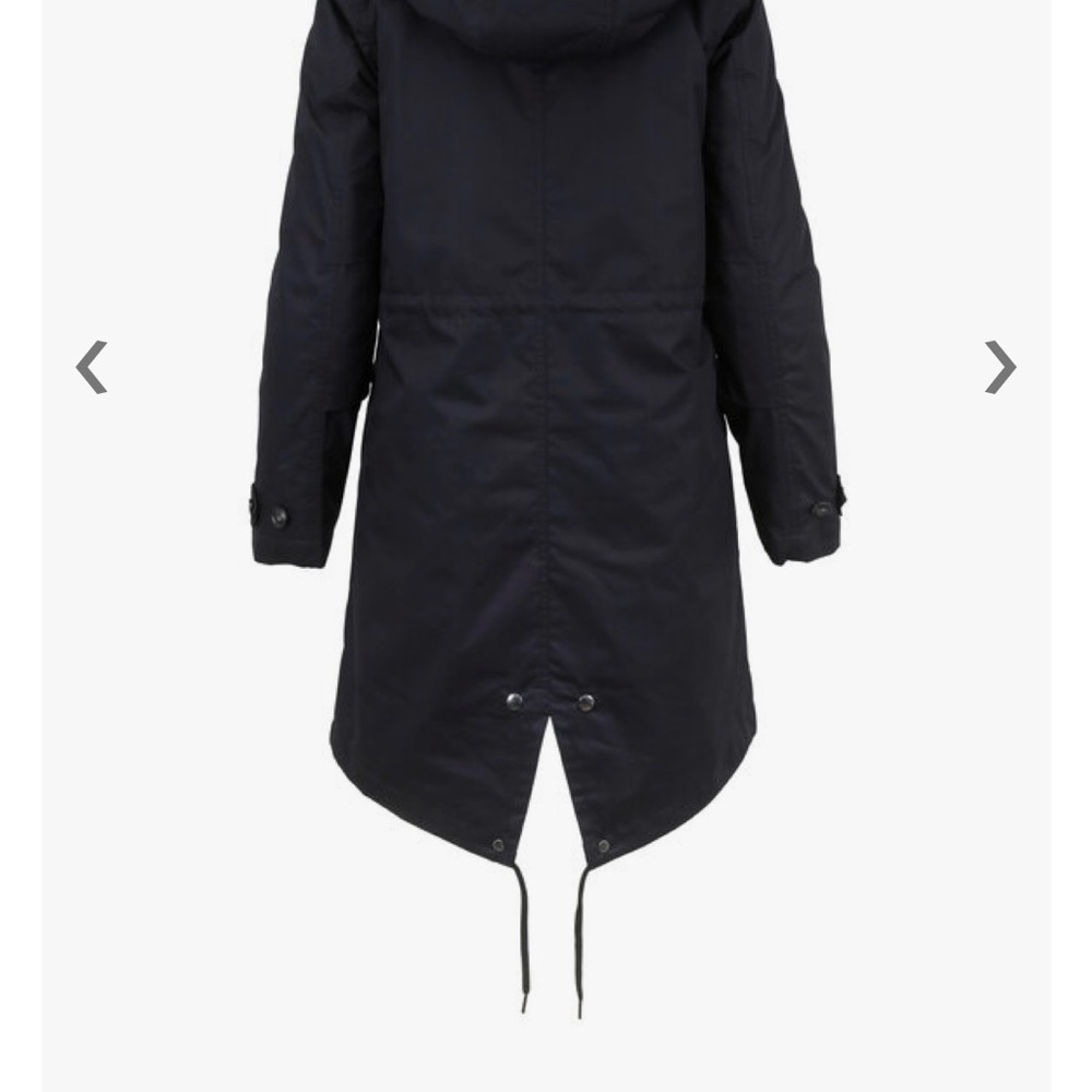 WOOLRICH Women’s Parka XS - Black Literary Rex Coat With Rabbit Fur Hood & Trim - Picture 4 of 10